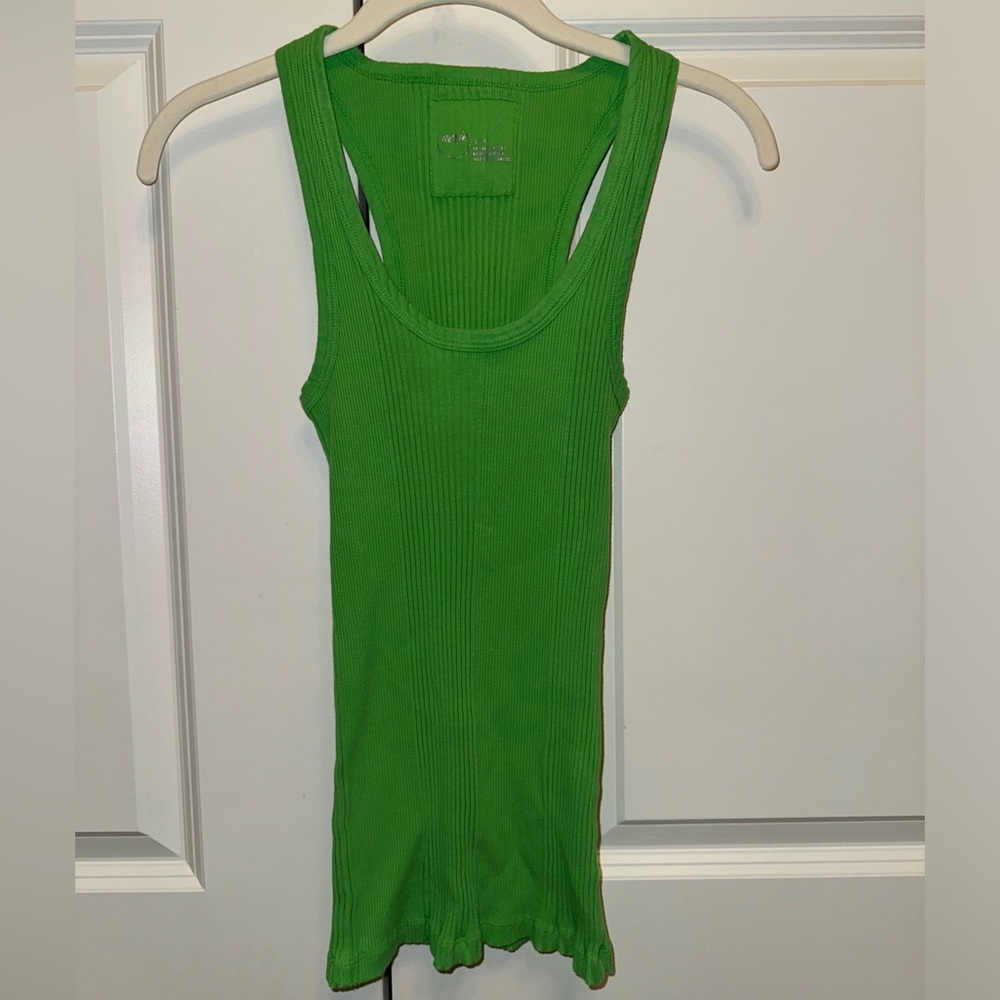 🍋‍🟩 Aerie Lime Green Ribbed Racerback Tank Top Small